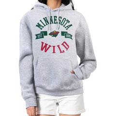 NHL Minnesota Wild G-III 4Her by Carl Banks Women's City Graphic Fleece Pullover Hoodie - Heather Gray