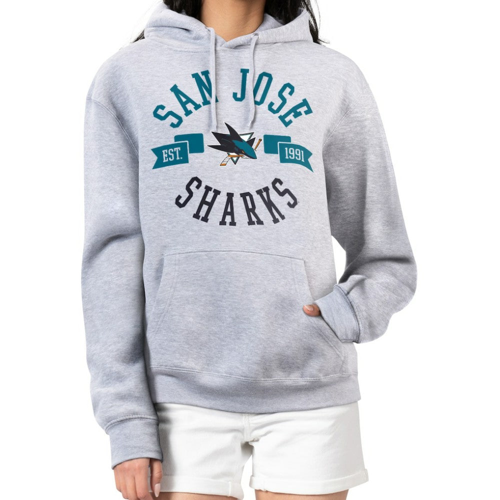 NHL San Jose Sharks G-III 4Her by Carl Banks Women's City Graphic Fleece Pullover Hoodie - Heather Gray