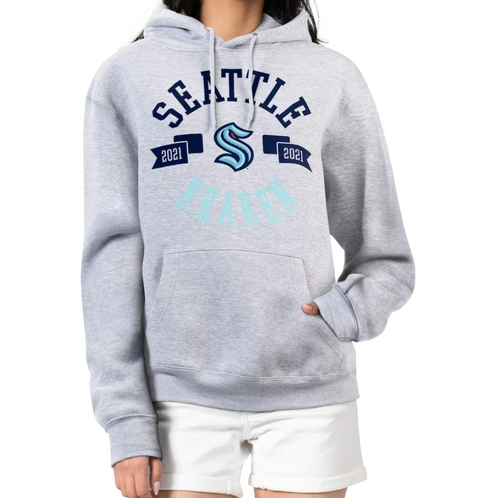 NHL Seattle Kraken G-III 4Her by Carl Banks Women's City Graphic Fleece Pullover Hoodie - Heather Gray