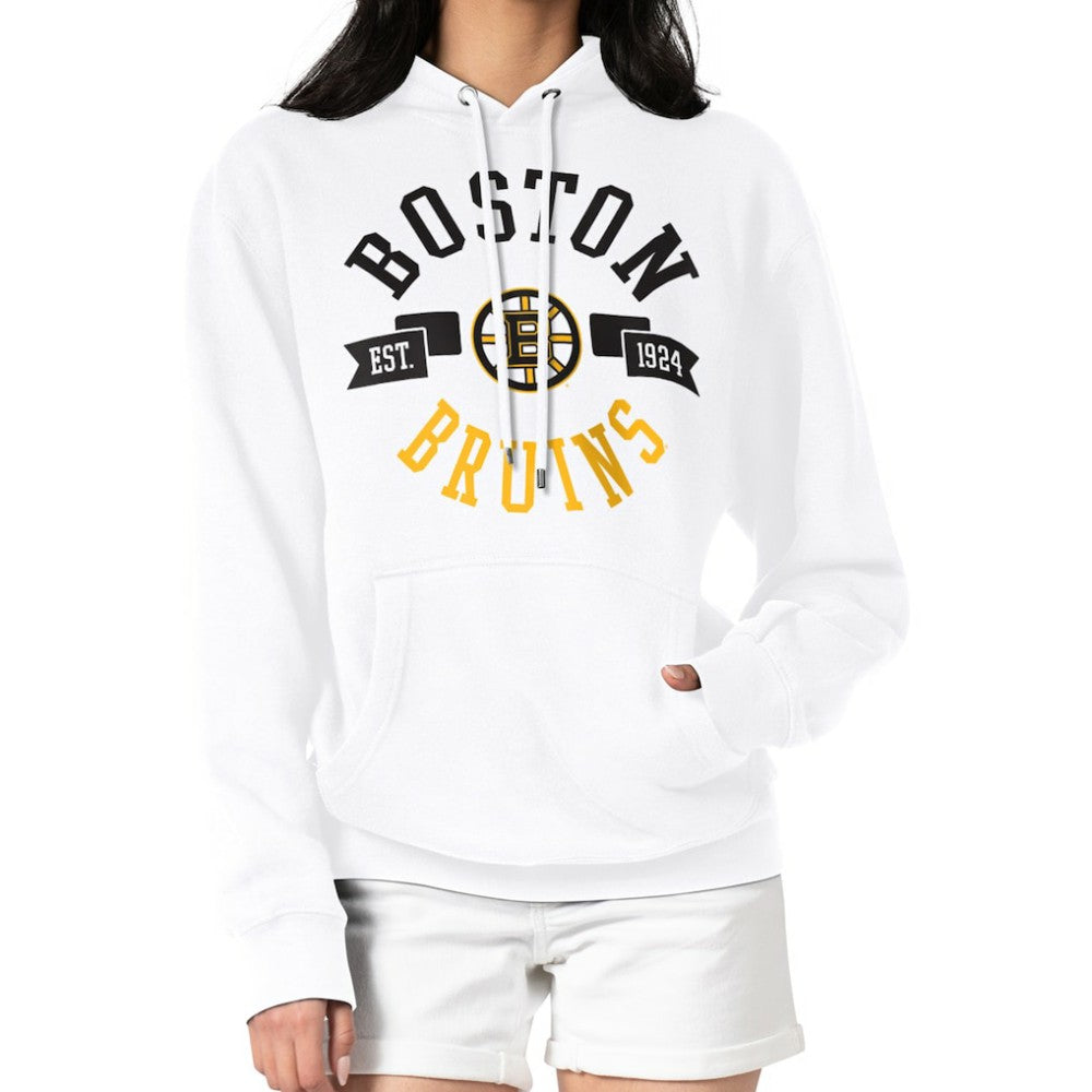 NHL Boston Bruins G-III 4Her by Carl Banks Women's City Graphic Fleece Pullover Hoodie - White
