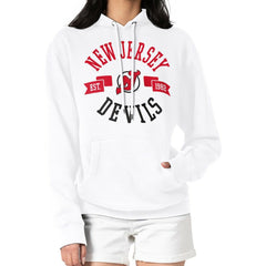 NHL New Jersey Devils G-III 4Her by Carl Banks Women's City Graphic Fleece Pullover Hoodie - White