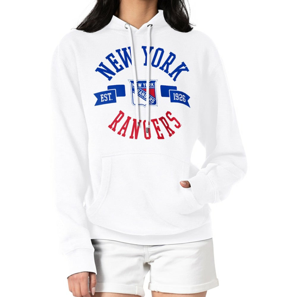NHL New York Rangers G-III 4Her by Carl Banks Women's City Graphic Fleece Pullover Hoodie - White