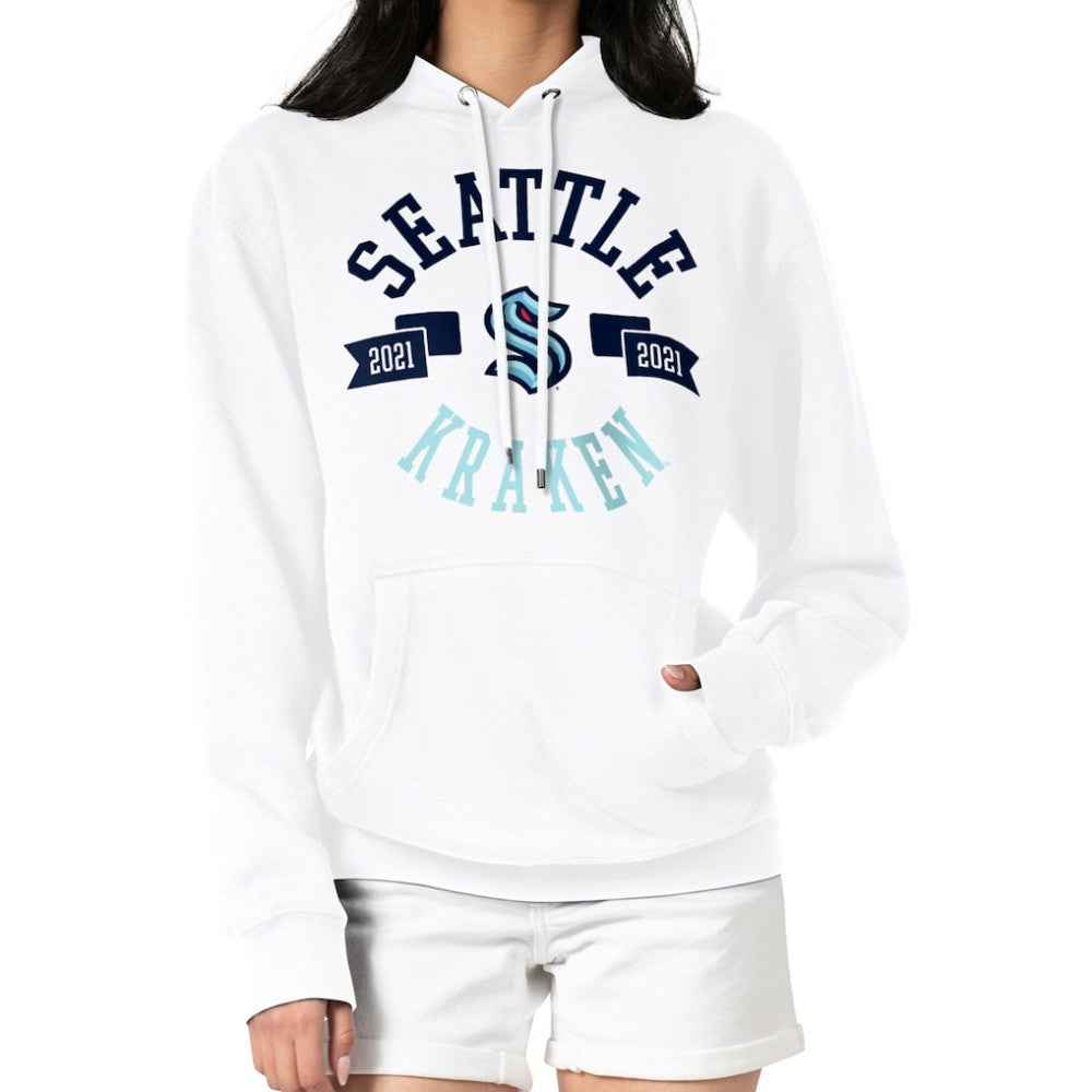 NHL Seattle Kraken G-III 4Her by Carl Banks Women's City Graphic Fleece Pullover Hoodie - White