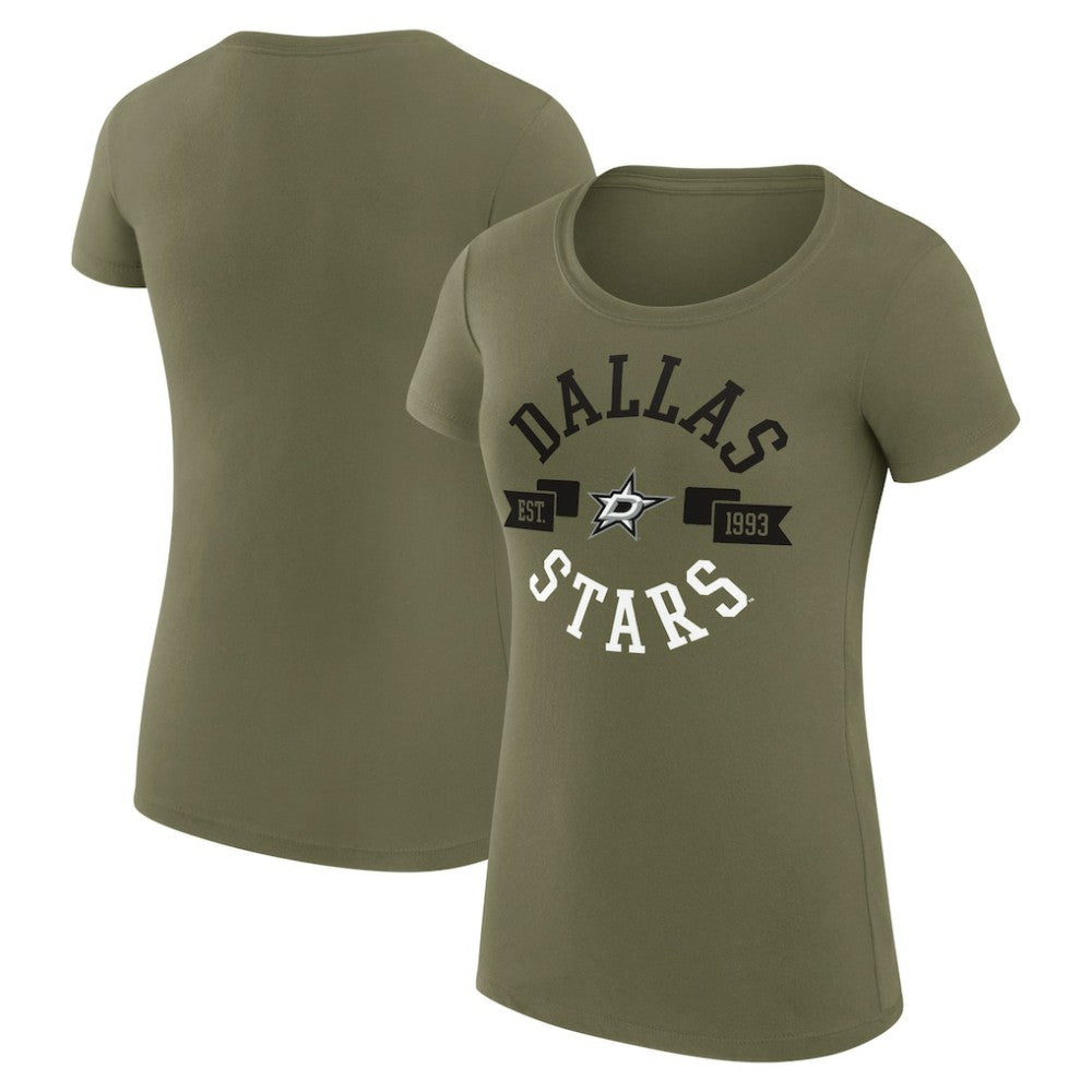 NHL Dallas Stars G-III 4Her by Carl Banks Women's Super-Slim Fit Lightweight City Graphic Sport Crewneck T-Shirt - Green