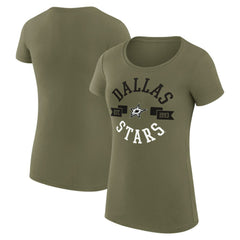 NHL Dallas Stars G-III 4Her by Carl Banks Women's Super-Slim Fit Lightweight City Graphic Sport Crewneck T-Shirt - Green