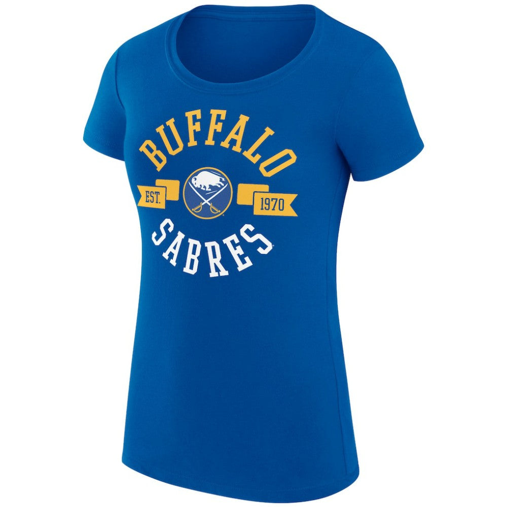 NHL Buffalo Sabres G-III 4Her by Carl Banks Women's Super-Slim Fit Lightweight City Graphic Sport Crewneck T-Shirt - Royal
