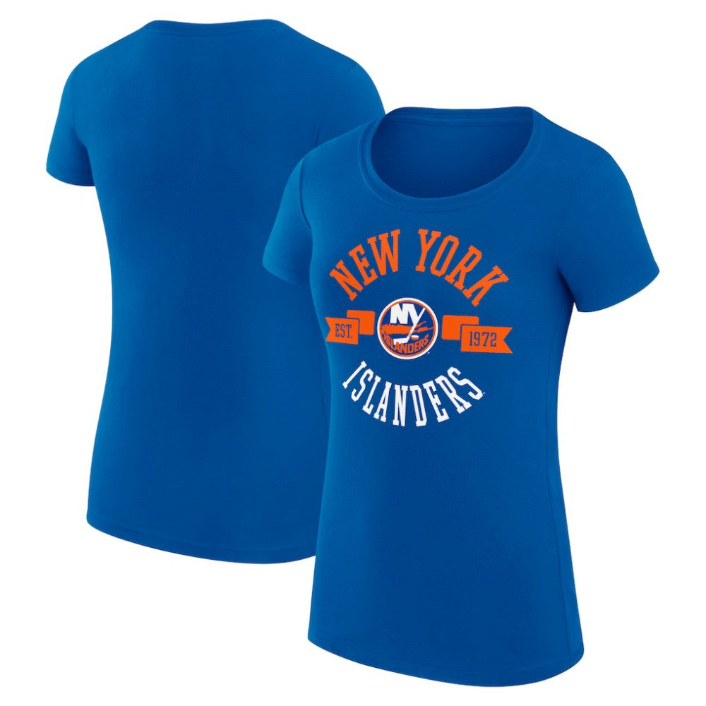 NHL New York Islanders G-III 4Her by Carl Banks Women's Super-Slim Fit Lightweight City Graphic Sport Crewneck T-Shirt - Royal