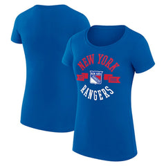 NHL New York Rangers G-III 4Her by Carl Banks Women's Super-Slim Fit Lightweight City Graphic Sport Crewneck T-Shirt - Royal