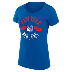 NHL New York Rangers G-III 4Her by Carl Banks Women's Super-Slim Fit Lightweight City Graphic Sport Crewneck T-Shirt - Royal