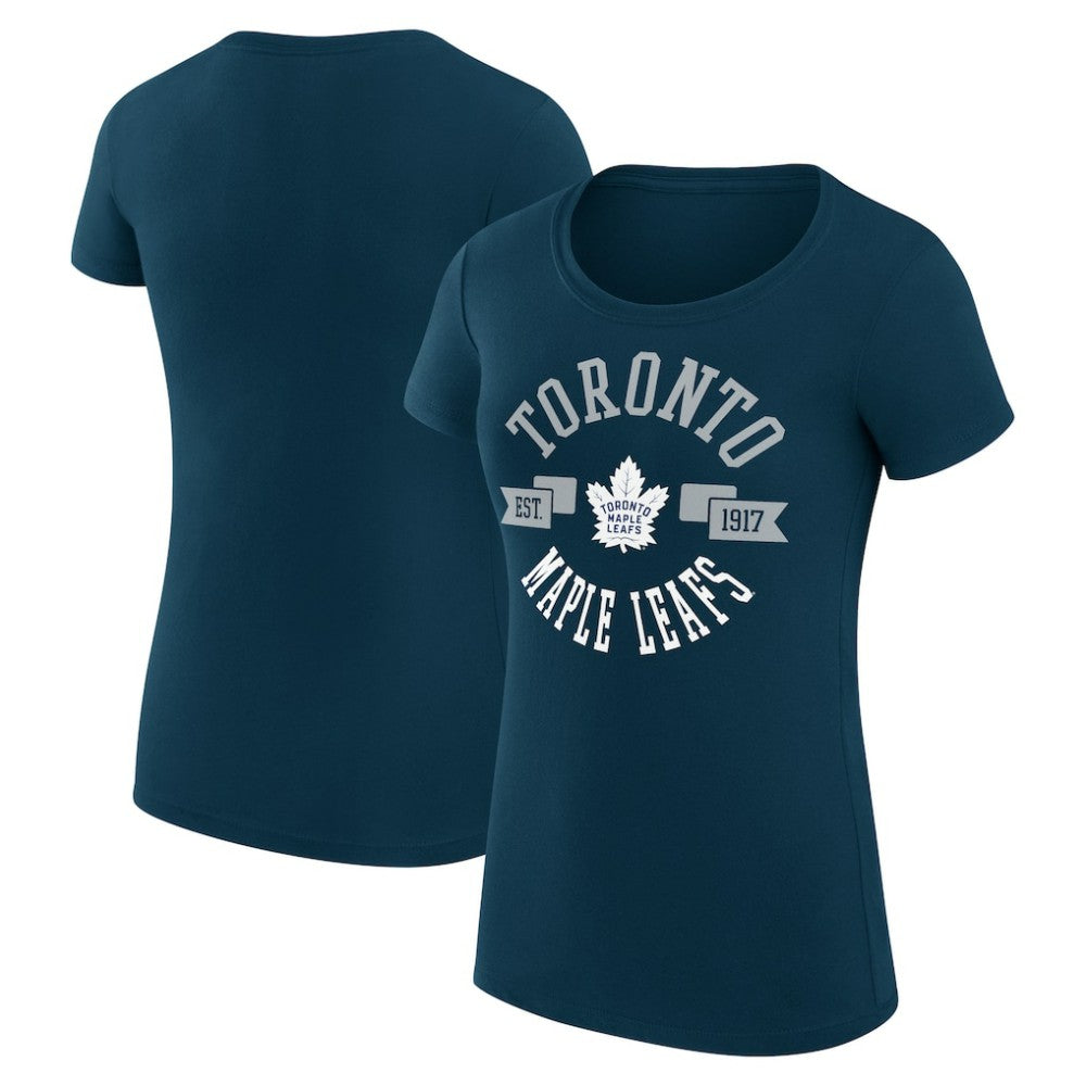 NHL Toronto Maple Leafs G-III 4Her by Carl Banks Women's Super-Slim Fit Lightweight City Graphic Sport Crewneck T-Shirt - Navy
