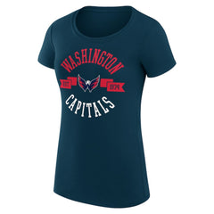 NHL Washington Capitals G-III 4Her by Carl Banks Women's Super-Slim Fit Lightweight City Graphic Sport Crewneck T-Shirt - Navy