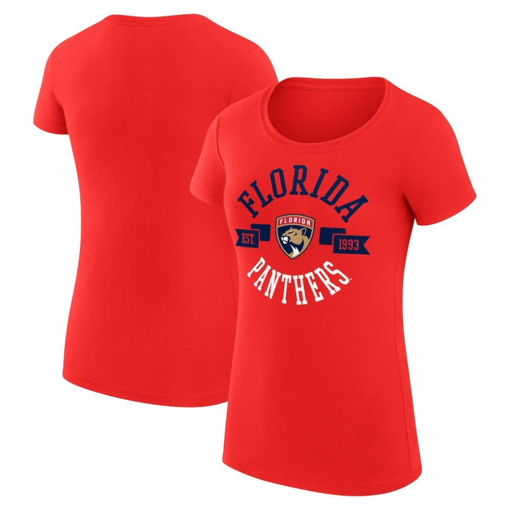 NHL Florida Panthers G-III 4Her by Carl Banks Women's Super-Slim Fit Lightweight City Graphic Sport Crewneck T-Shirt - Red