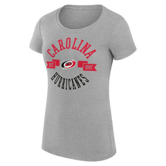 NHL Carolina Hurricanes G-III 4Her by Carl Banks Women's Super-Slim Fit Lightweight City Graphic Sport Crewneck T-Shirt - Heather Gray