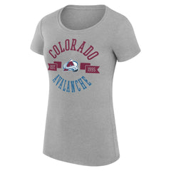 NHL Colorado Avalanche G-III 4Her by Carl Banks Women's Super-Slim Fit Lightweight City Graphic Sport Crewneck T-Shirt - Heather Gray