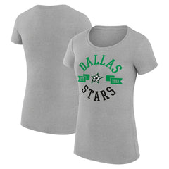 NHL Dallas Stars G-III 4Her by Carl Banks Women's Super-Slim Fit Lightweight City Graphic Sport Crewneck T-Shirt - Heather Gray