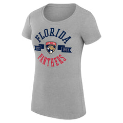 NHL Florida Panthers G-III 4Her by Carl Banks Women's Super-Slim Fit Lightweight City Graphic Sport Crewneck T-Shirt - Heather Gray