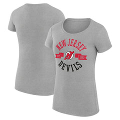 NHL New Jersey Devils G-III 4Her by Carl Banks Women's Super-Slim Fit Lightweight City Graphic Sport Crewneck T-Shirt - Heather Gray