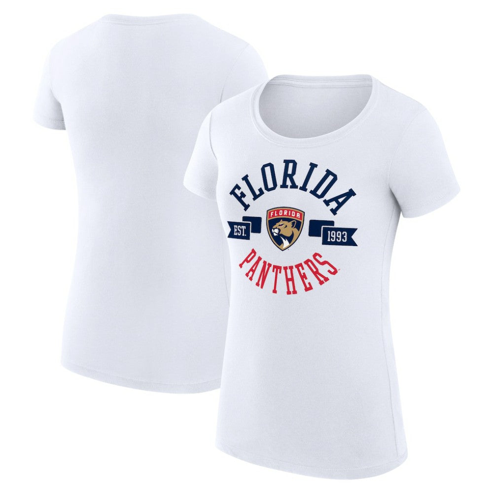 NHL Florida Panthers G-III 4Her by Carl Banks Women's Super-Slim Fit Lightweight City Graphic Sport Crewneck T-Shirt - White