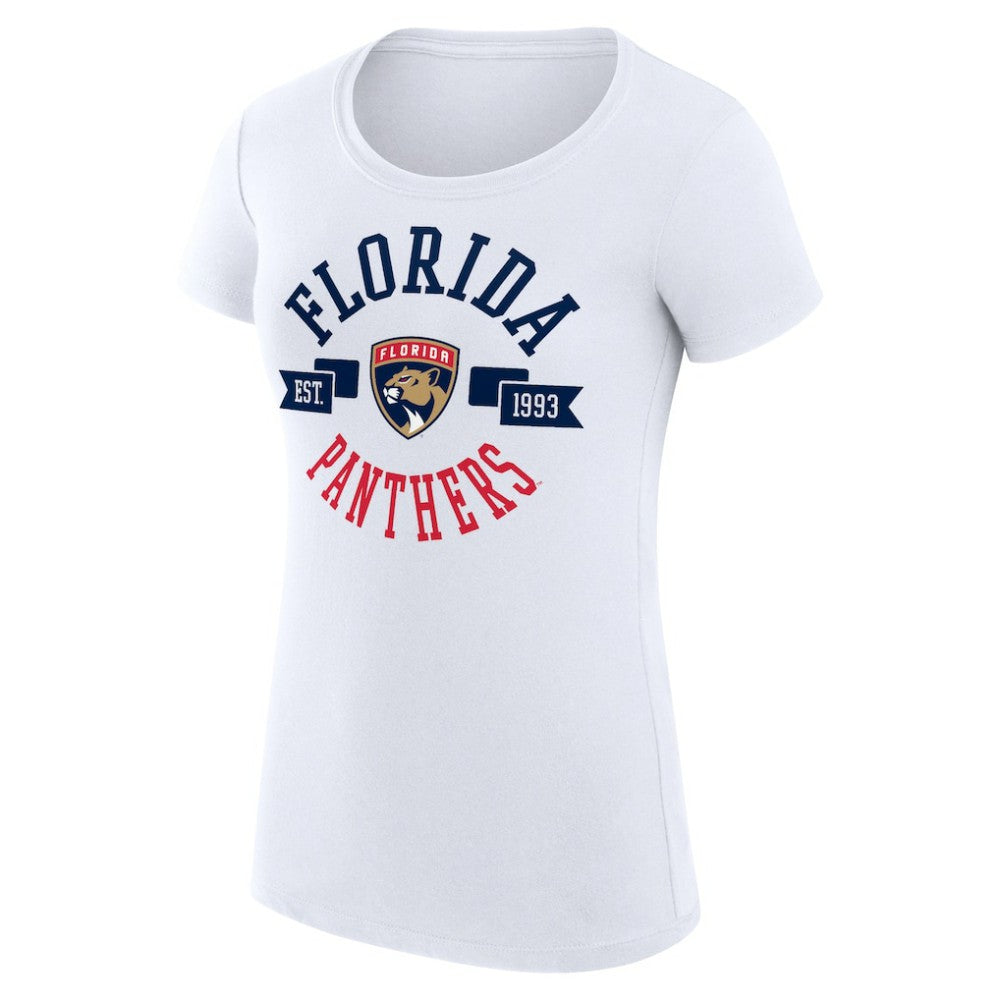 NHL Florida Panthers G-III 4Her by Carl Banks Women's Super-Slim Fit Lightweight City Graphic Sport Crewneck T-Shirt - White