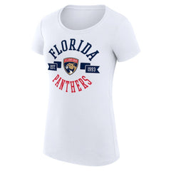 NHL Florida Panthers G-III 4Her by Carl Banks Women's Super-Slim Fit Lightweight City Graphic Sport Crewneck T-Shirt - White