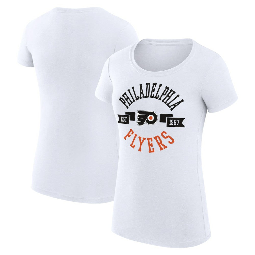 NHL Philadelphia Flyers G-III 4Her by Carl Banks Women's Super-Slim Fit Lightweight City Graphic Sport Crewneck T-Shirt - White
