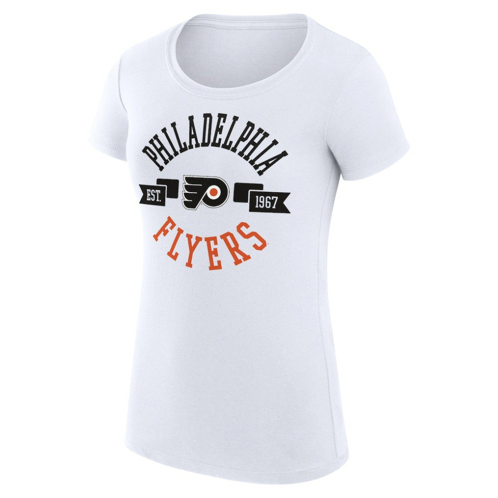 NHL Philadelphia Flyers G-III 4Her by Carl Banks Women's Super-Slim Fit Lightweight City Graphic Sport Crewneck T-Shirt - White