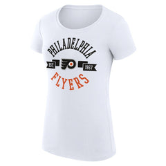 NHL Philadelphia Flyers G-III 4Her by Carl Banks Women's Super-Slim Fit Lightweight City Graphic Sport Crewneck T-Shirt - White