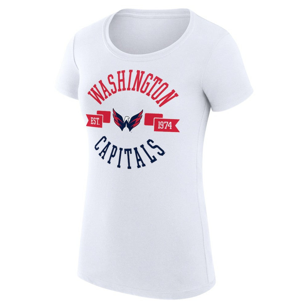 NHL Washington Capitals G-III 4Her by Carl Banks Women's Super-Slim Fit Lightweight City Graphic Sport Crewneck T-Shirt - White