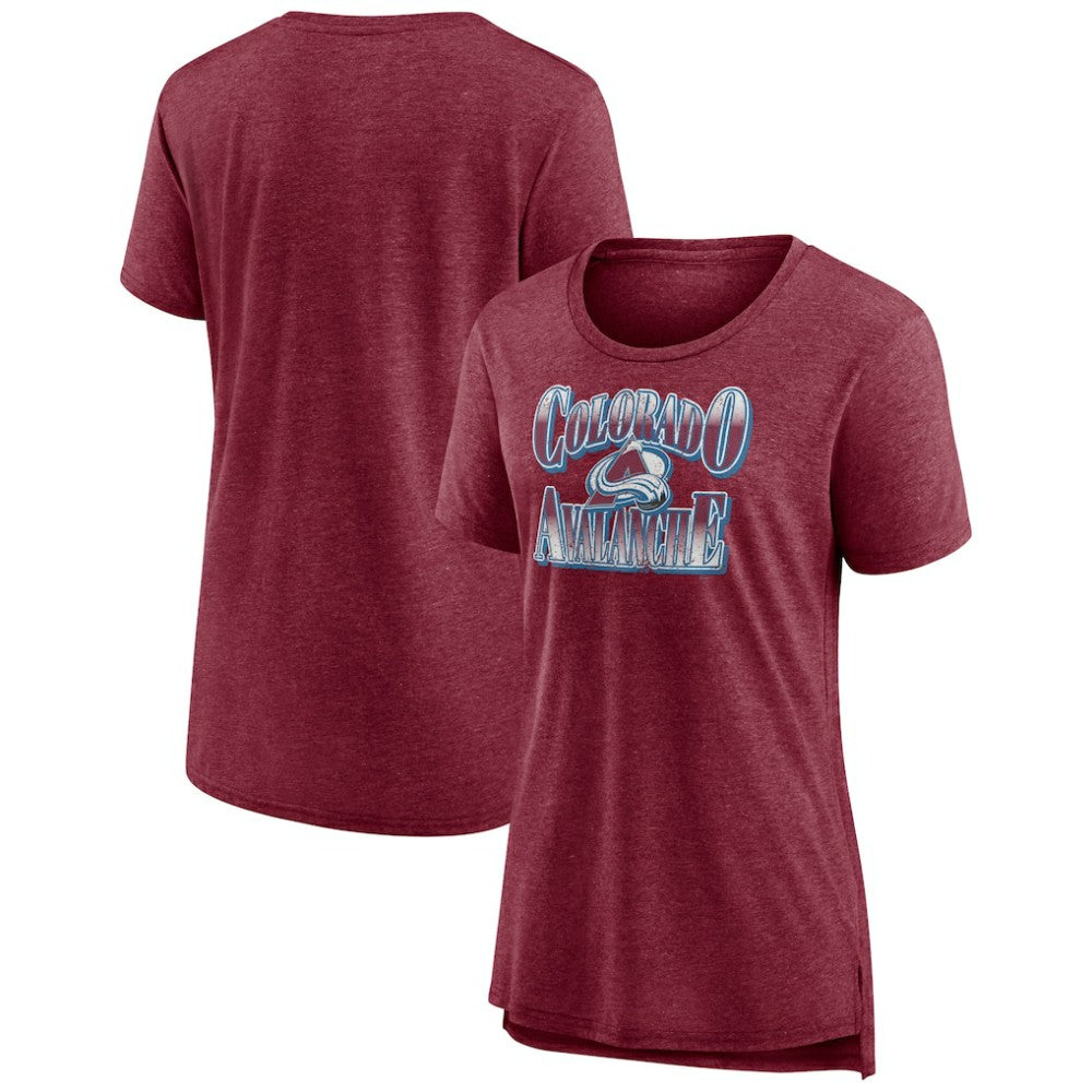 NHL Colorado Avalanche Women's Crash the Net Tri-Blend T-Shirt - Burgundy