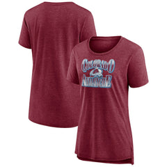 NHL Colorado Avalanche Women's Crash the Net Tri-Blend T-Shirt - Burgundy