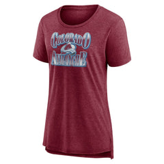 NHL Colorado Avalanche Women's Crash the Net Tri-Blend T-Shirt - Burgundy