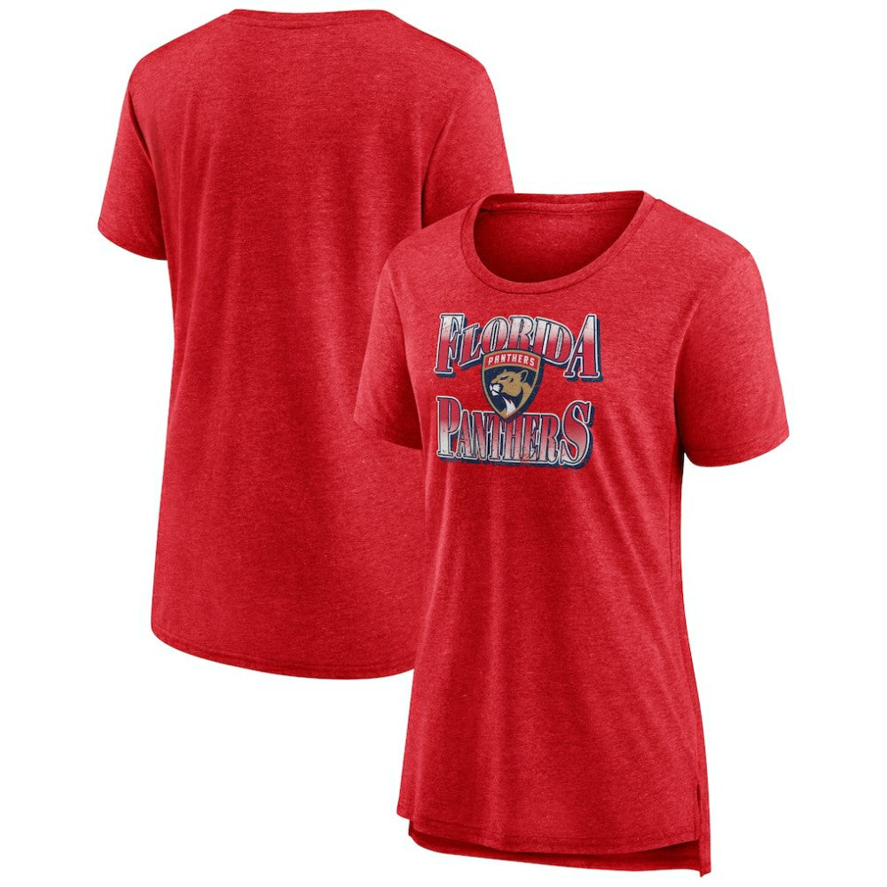 NHL Florida Panthers Women's Crash the Net Tri-Blend T-Shirt - Red