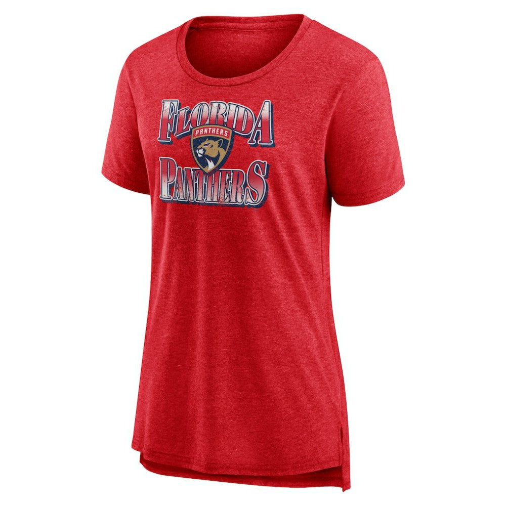 NHL Florida Panthers Women's Crash the Net Tri-Blend T-Shirt - Red