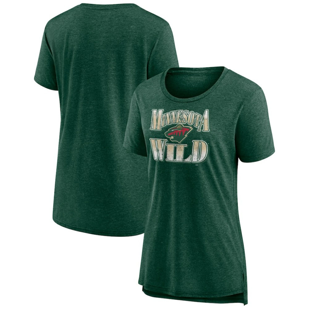 NHL Minnesota Wild Women's Crash the Net Tri-Blend T-Shirt - Green