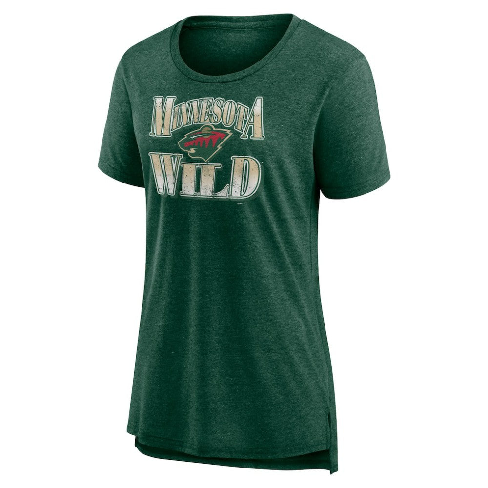 NHL Minnesota Wild Women's Crash the Net Tri-Blend T-Shirt - Green