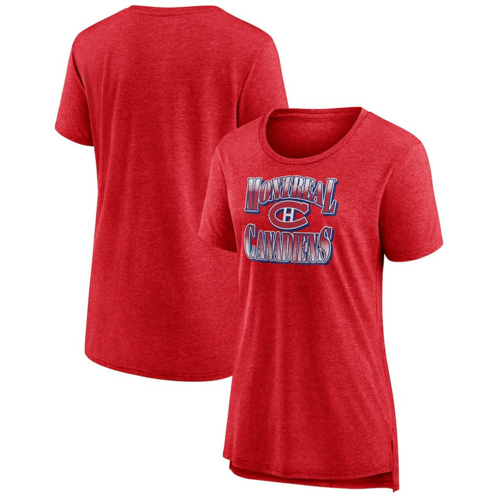 NHL Montreal Canadiens Women's Crash the Net Tri-Blend T-Shirt - Red
