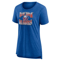 NHL New York Islanders Women's Crash the Net Tri-Blend T-Shirt - Royal