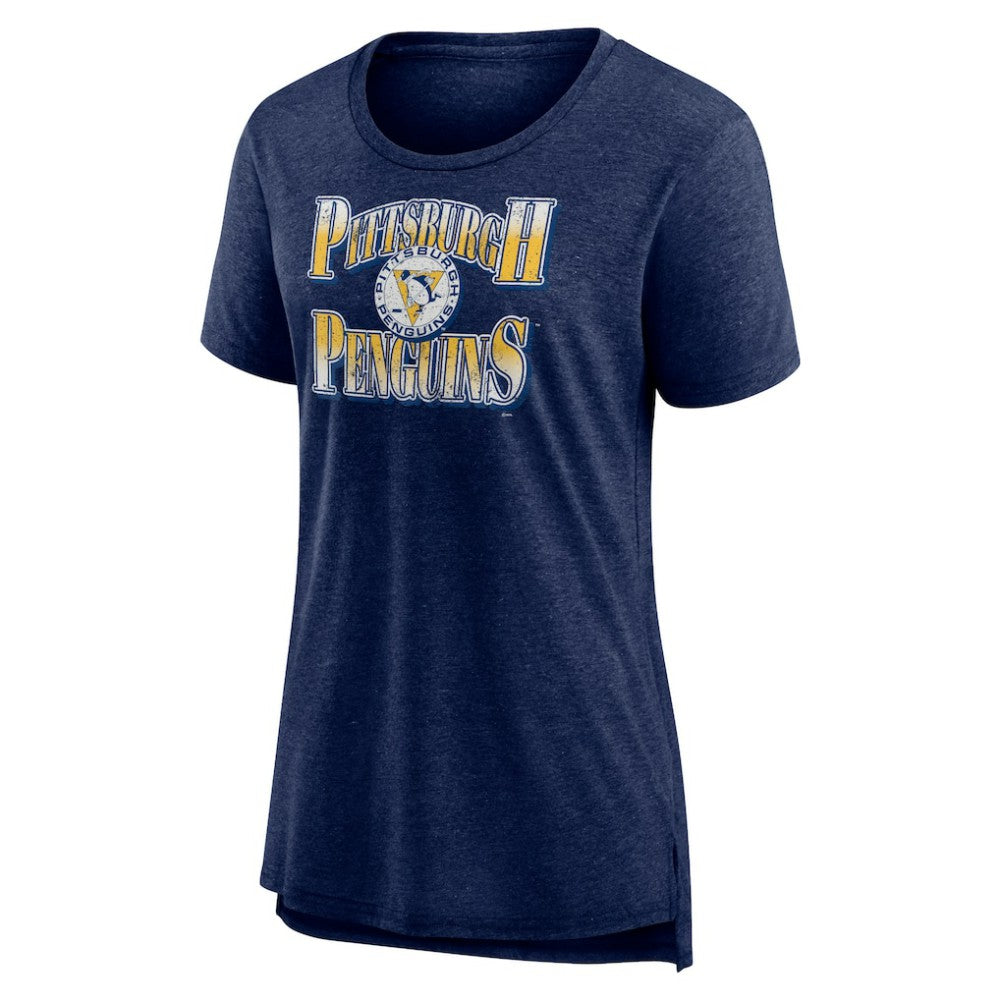 NHL Pittsburgh Penguins Women's Crash the Net Tri-Blend T-Shirt - Navy