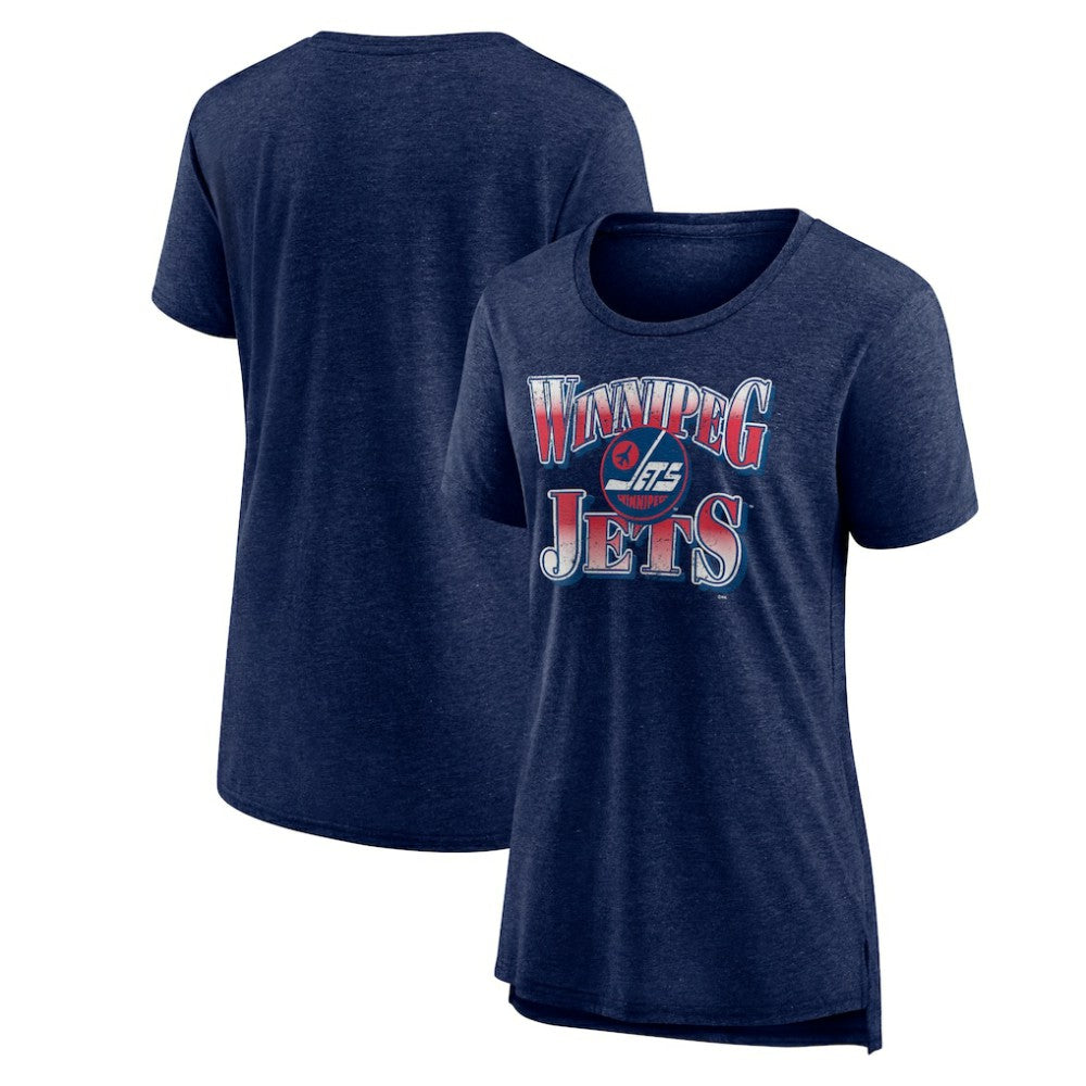 NHL Winnipeg Jets Women's Crash the Net Tri-Blend T-Shirt - Navy