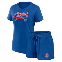 Chicago Cubs Fanatics Women's Start to Finish T-Shirt & Shorts Combo Pack - Royal Shorts