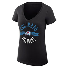 NHL Colorado Avalanche G-III 4Her by Carl Banks Women's Super-Slim Fit Lightweight City Graphic V-Neck T-Shirt - Black