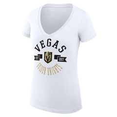 NHL Vegas Golden Knights G-III 4Her by Carl Banks Women's Super-Slim Fit Lightweight City Graphic V-Neck T-Shirt - White