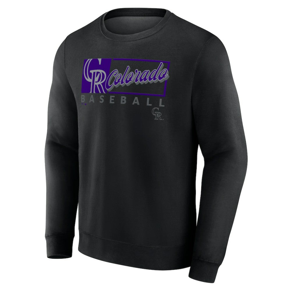 Colorado Rockies Fanatics Focus Fleece Pullover Sweatshirt - Black Pullover