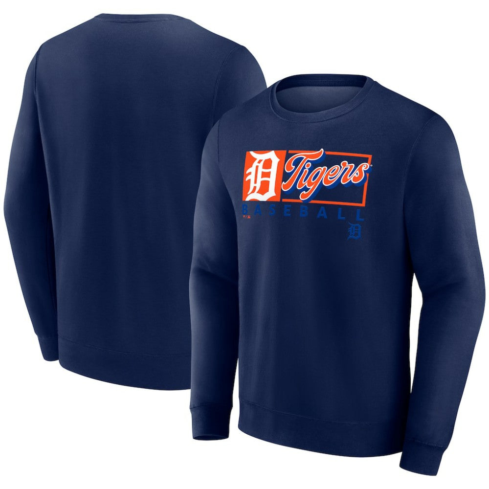 Detroit Tigers Fanatics Focus Fleece Pullover Sweatshirt - Navy Pullover