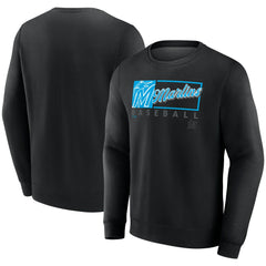 Miami Marlins Fanatics Focus Fleece Pullover Sweatshirt - Black Pullover