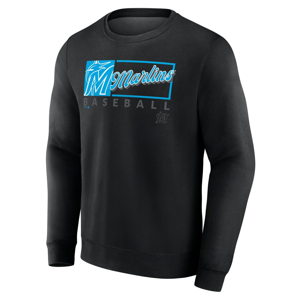 Miami Marlins Fanatics Focus Fleece Pullover Sweatshirt - Black Pullover