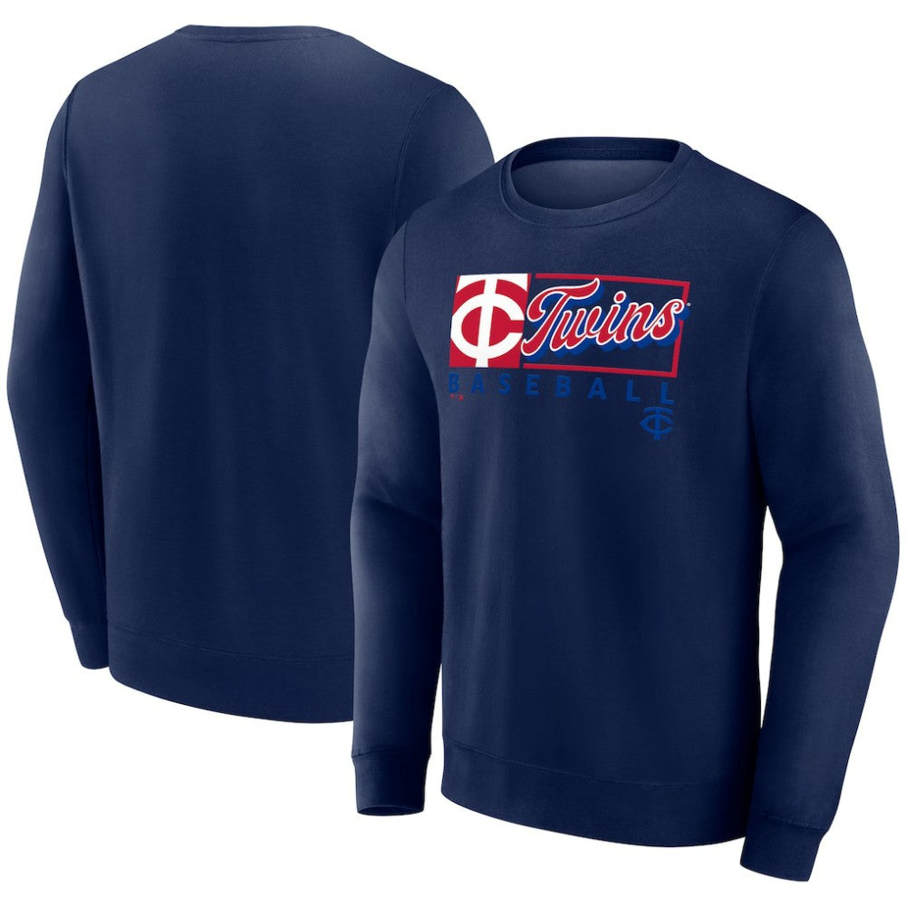 Minnesota Twins Fanatics Focus Fleece Pullover Sweatshirt - Navy Pullover
