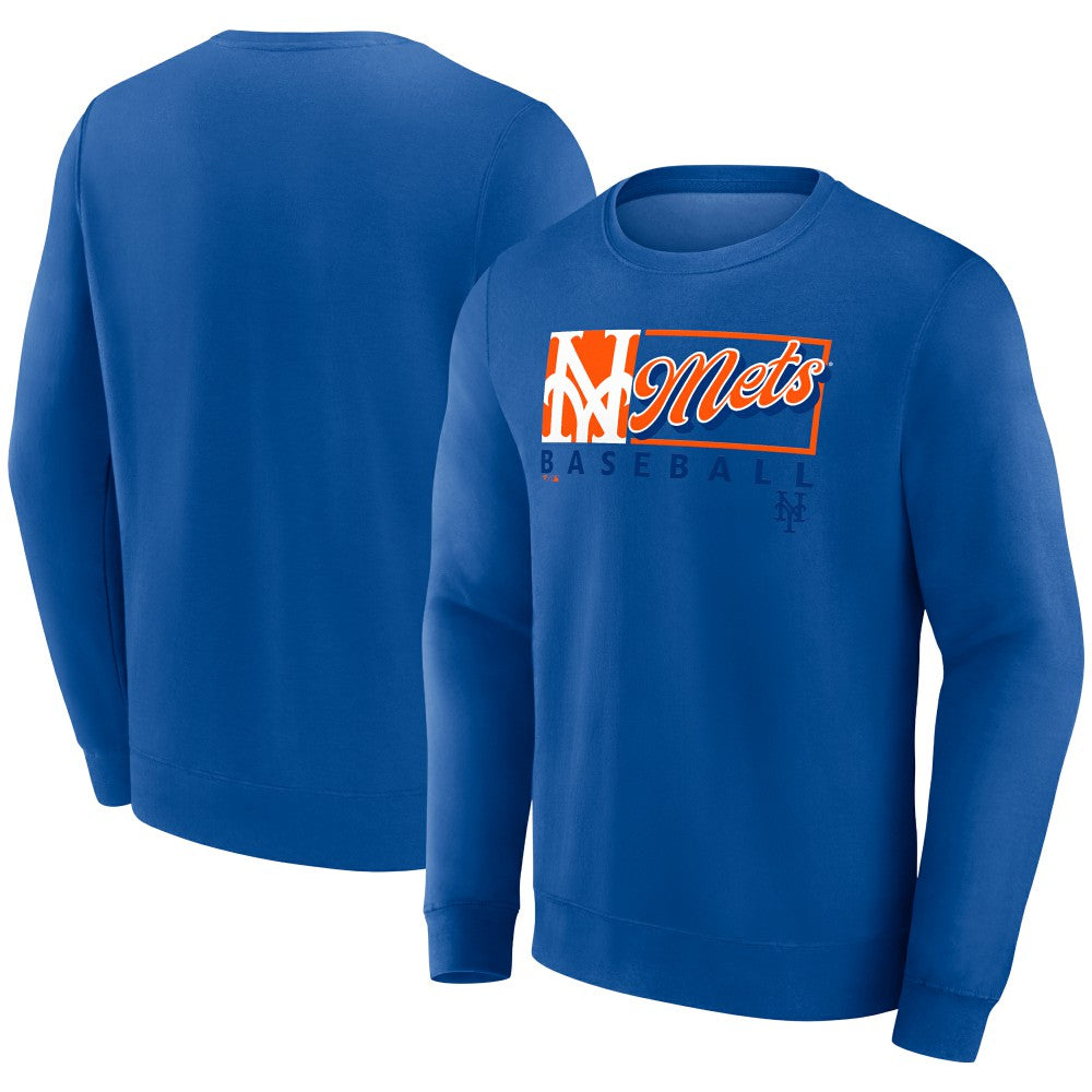 New York Mets Fanatics Focus Fleece Pullover Sweatshirt - Royal Pullover