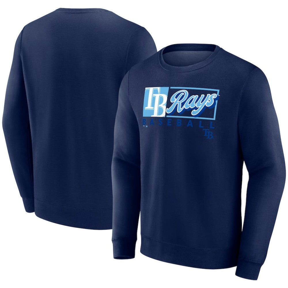 Tampa Bay Rays Fanatics Focus Fleece Pullover Sweatshirt - Navy Pullover