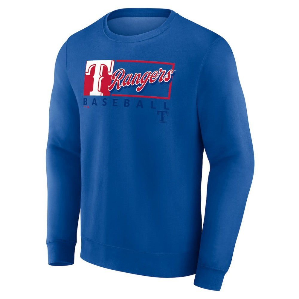 Texas Rangers Fanatics Focus Fleece Pullover Sweatshirt - Royal Pullover